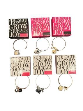 NEW Mary Kay Bundle of (6) Bangle Bracelets Strength Celebrate Joy Grow Courage